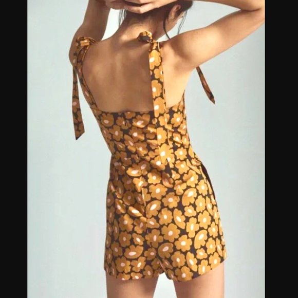 NWT Anthropologie Hutch Daisy Floral Print Corset Romper Size 2 - Picture 2 of 11